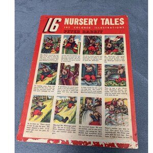 Vintage 1940s Childrens Book "16 Nursery Tales" Illustrated Paperback